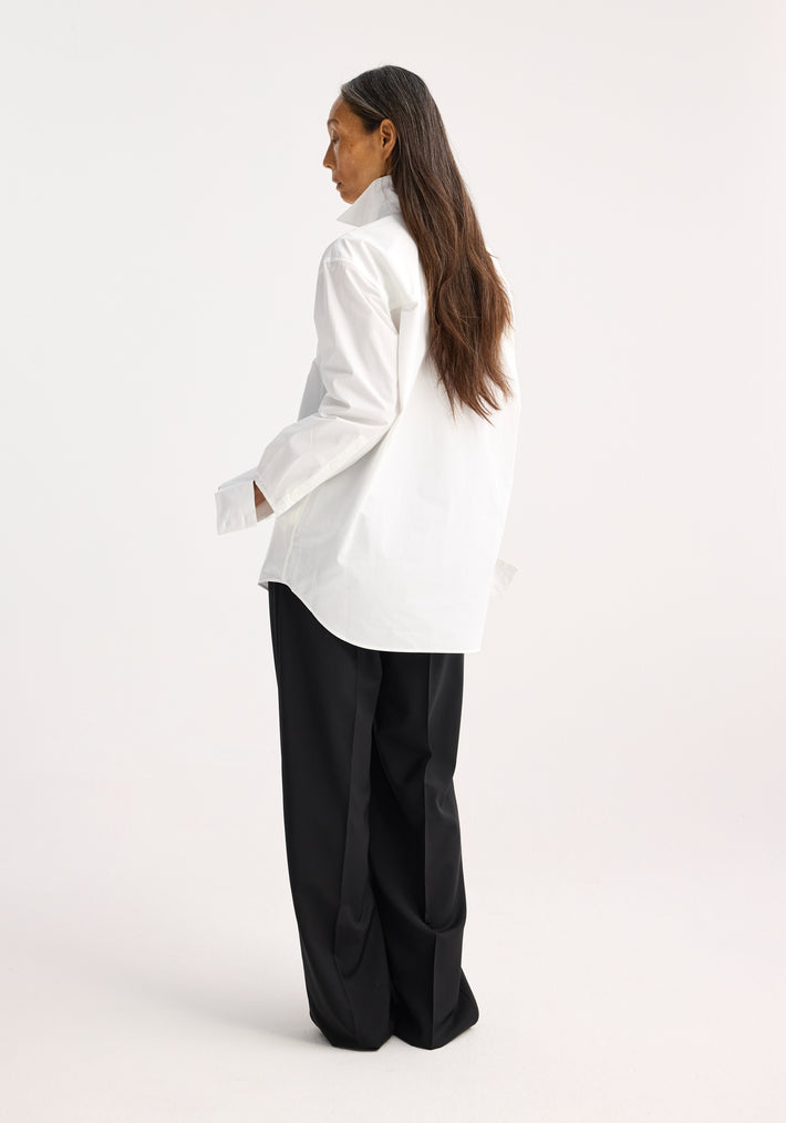 Deconstructed white cotton shirt | optic white