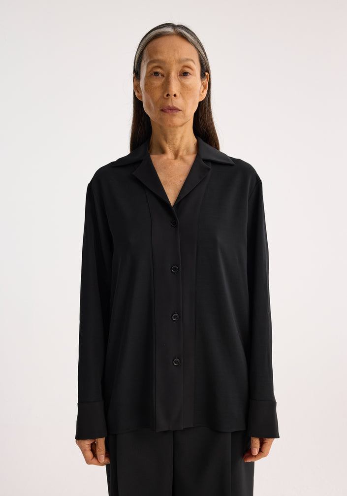 Camp collar shirt | black