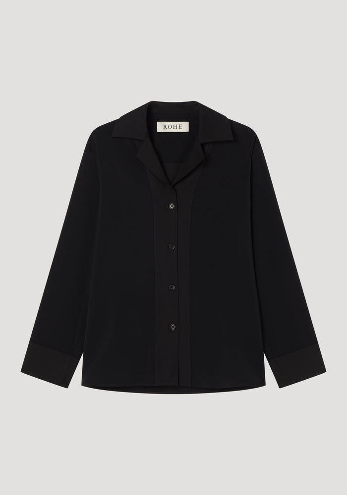 Camp collar shirt | black