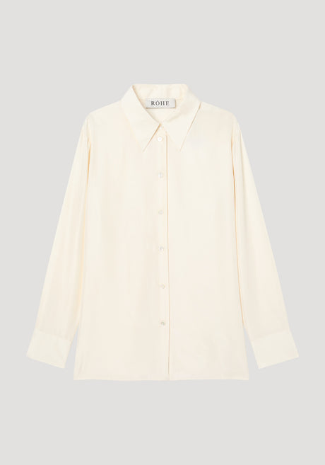 Signature shirt in washed silk | cream