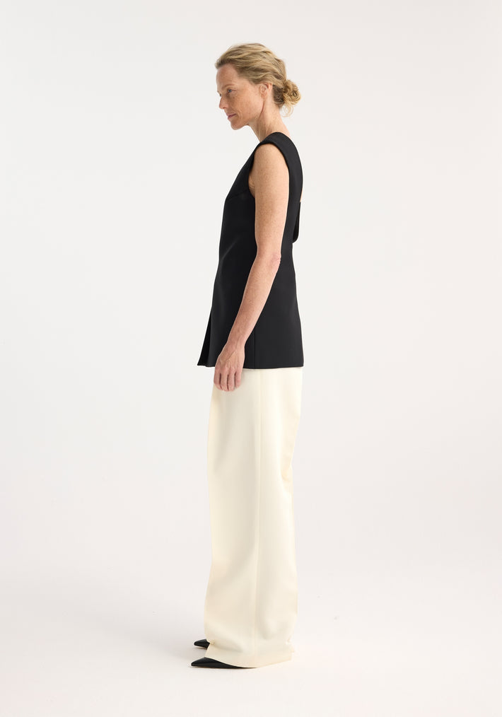 Sculptural open back top | black