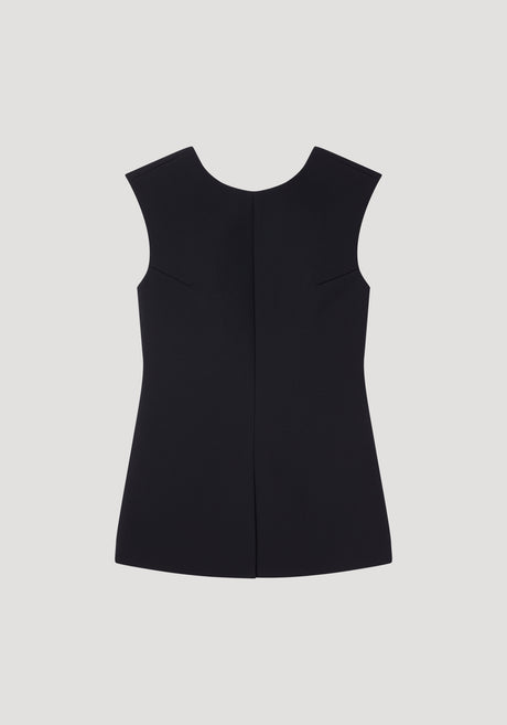 Curved open back top | black