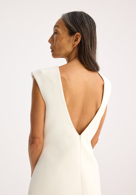 Sculptural open back top | cream