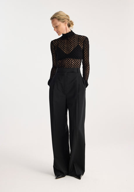 Geometrical lace top | black