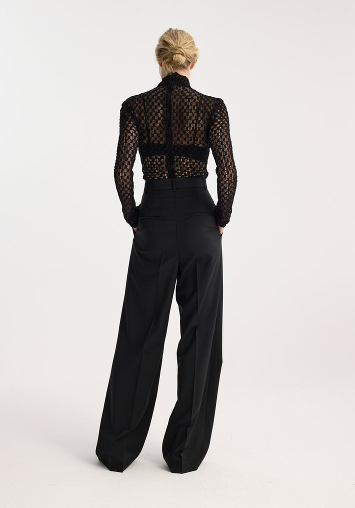 Geometrical lace top | black