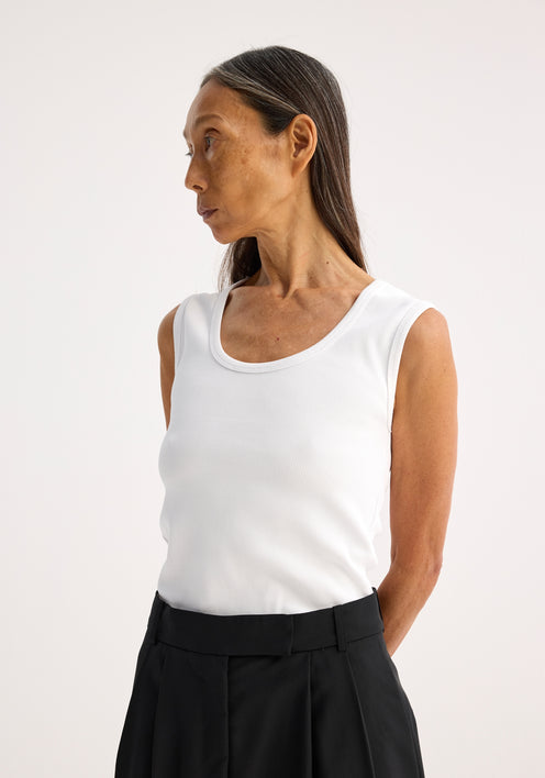 Rib tank top | optic white