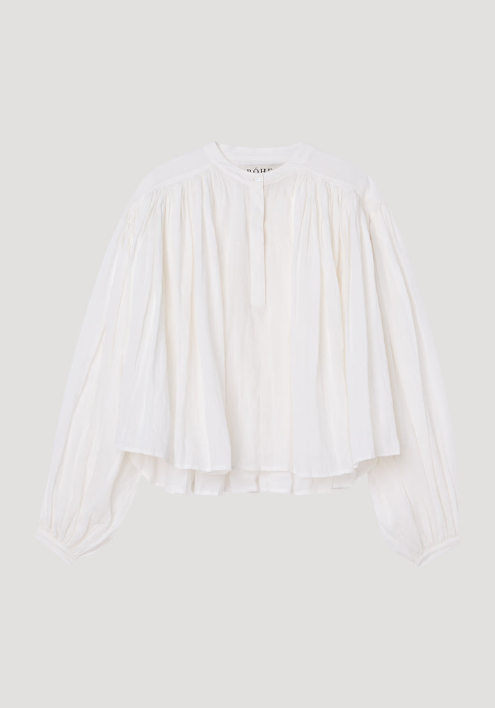 Pleated ramie top | optic white