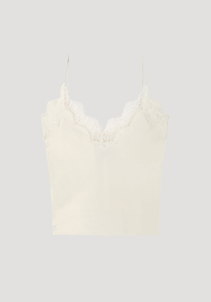 Silk lace camisole top | cream