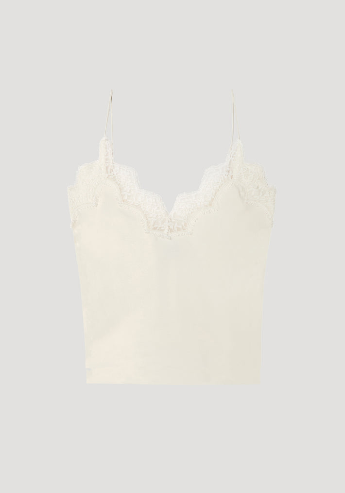 Silk lace camisole top | cream