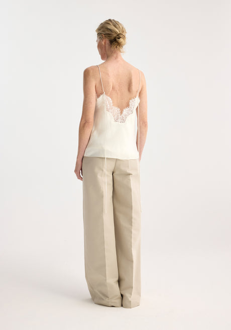 Silk lace camisole top | cream