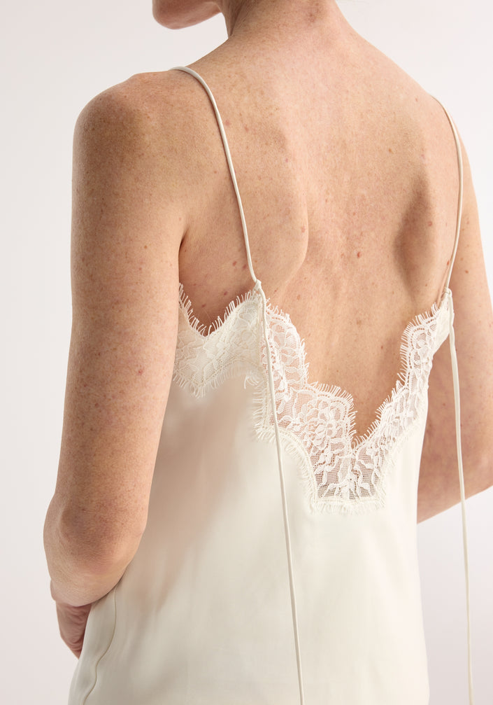 Silk lace camisole top | cream