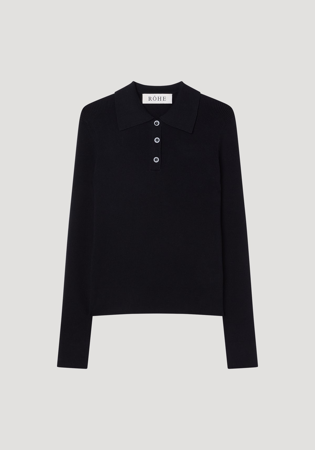 Rib knitted polo | black