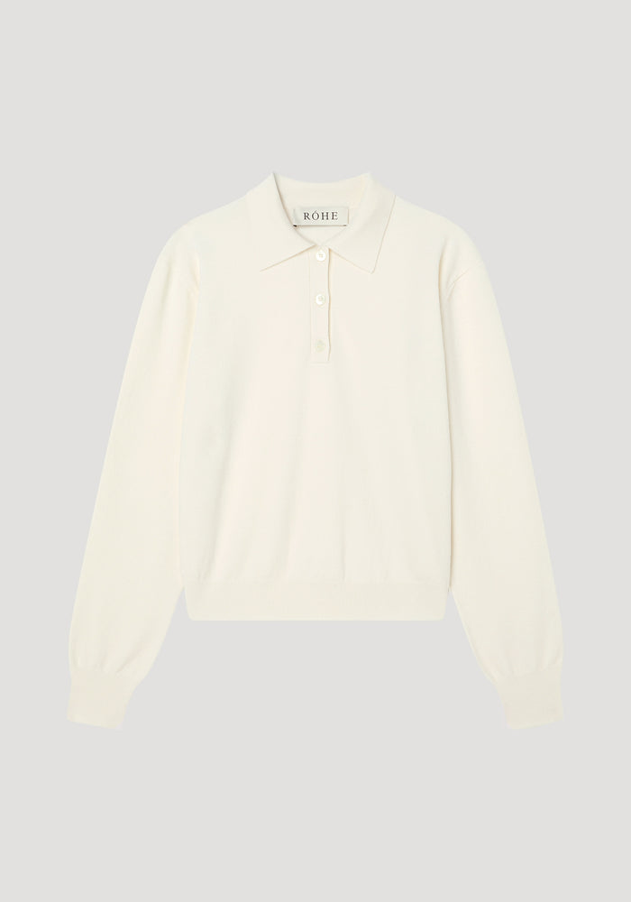 Wool cashmere polo | off white