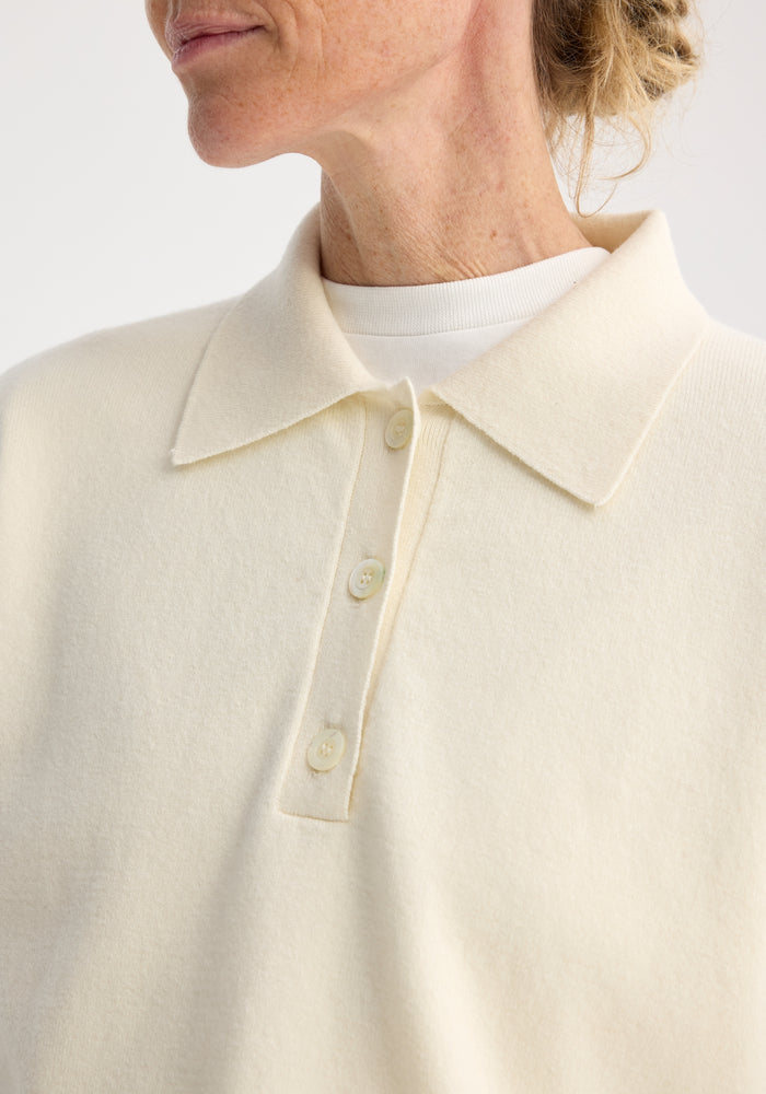 Cashmere merino wool polo | off white