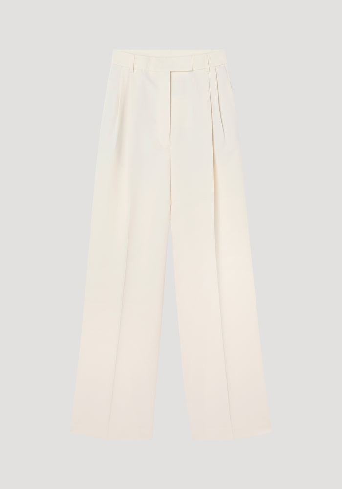 High-waist tailored off white trousers | off white