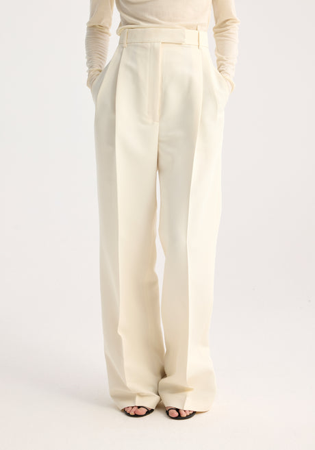 High-waist tailored off white trousers | off white