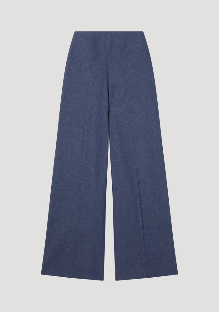 Palazzo-leg denim trousers | indigo