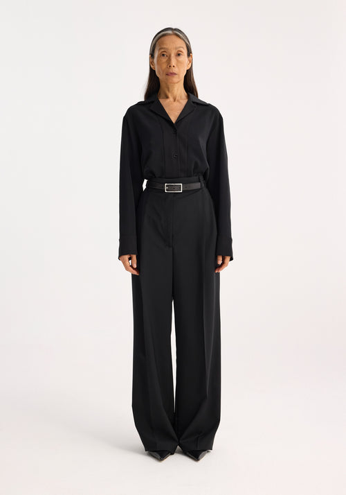 High-waist tailored black trousers | black