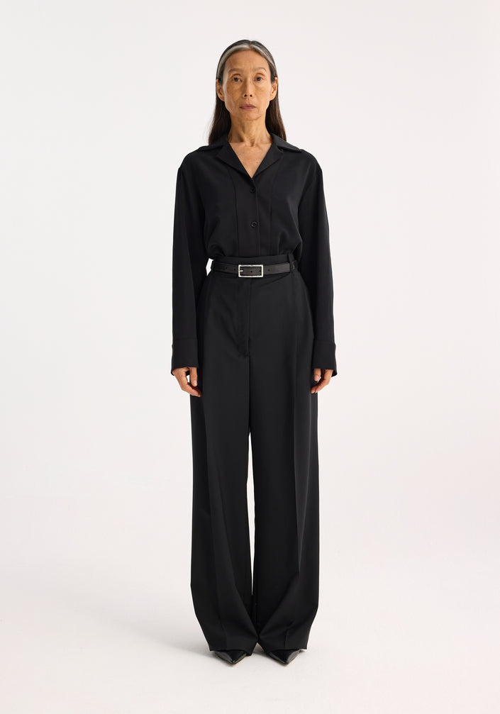 High-waist tailored black trousers | black