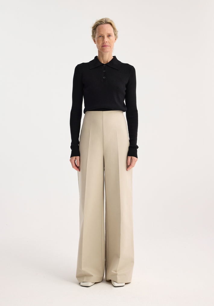 Palazzo leg shaped trousers | sand