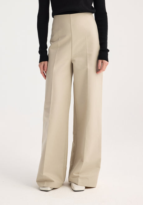 Palazzo leg shaped trousers | sand