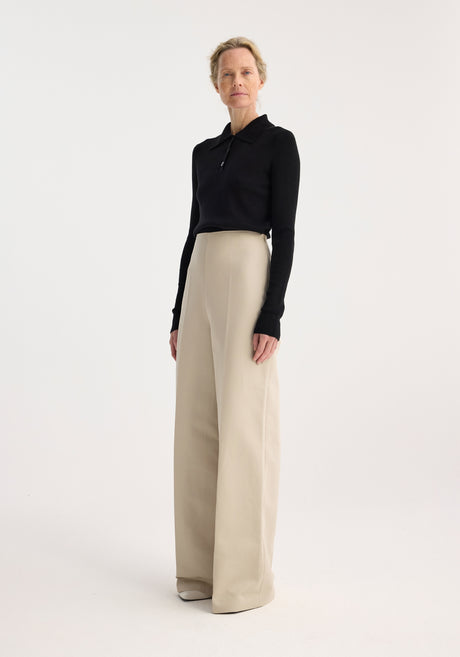 Palazzo leg shaped trousers | sand