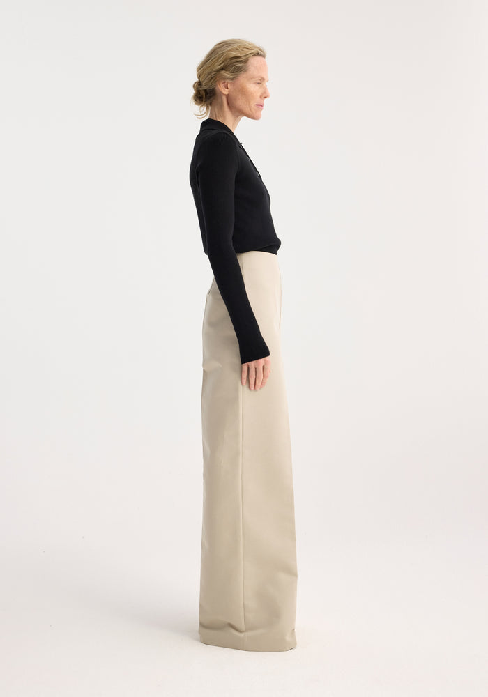 Palazzo leg shaped trousers | sand