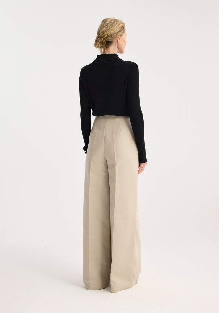 Palazzo leg shaped trousers | sand