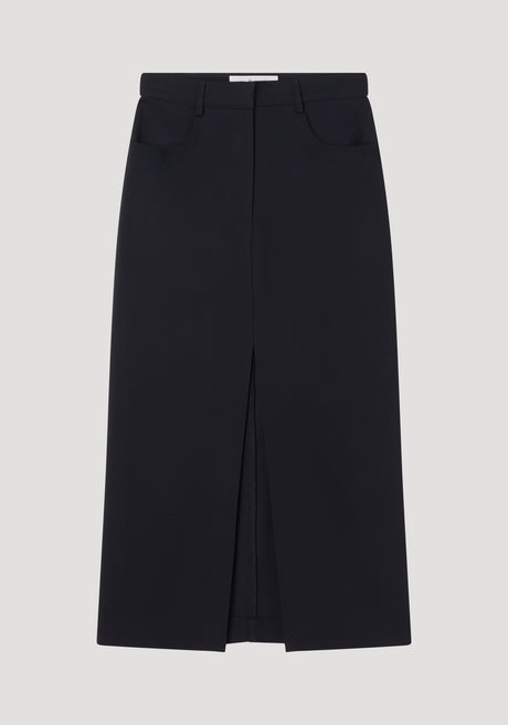 Denim detail skirt | black