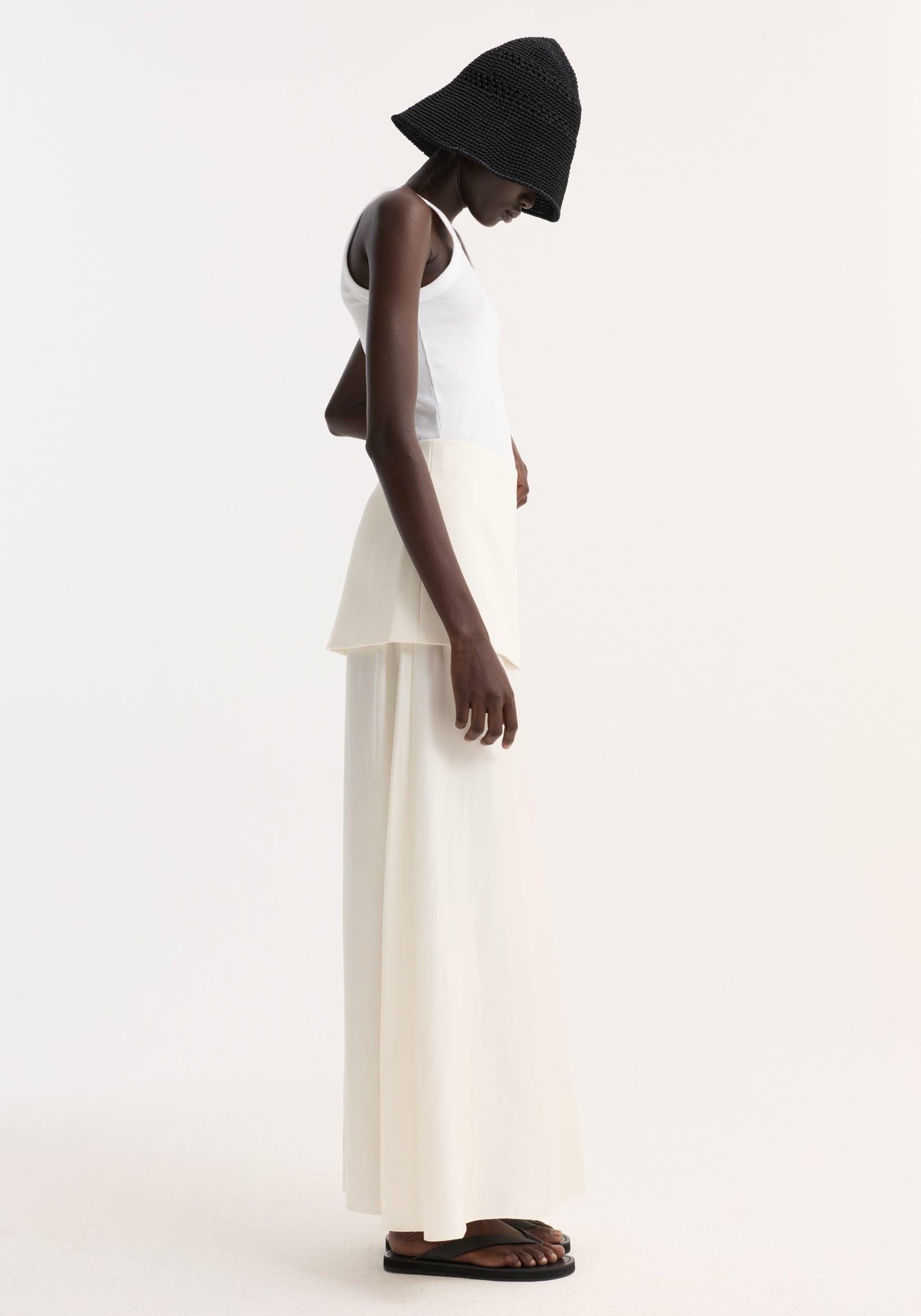 Integrated fluid silk skirt | cream