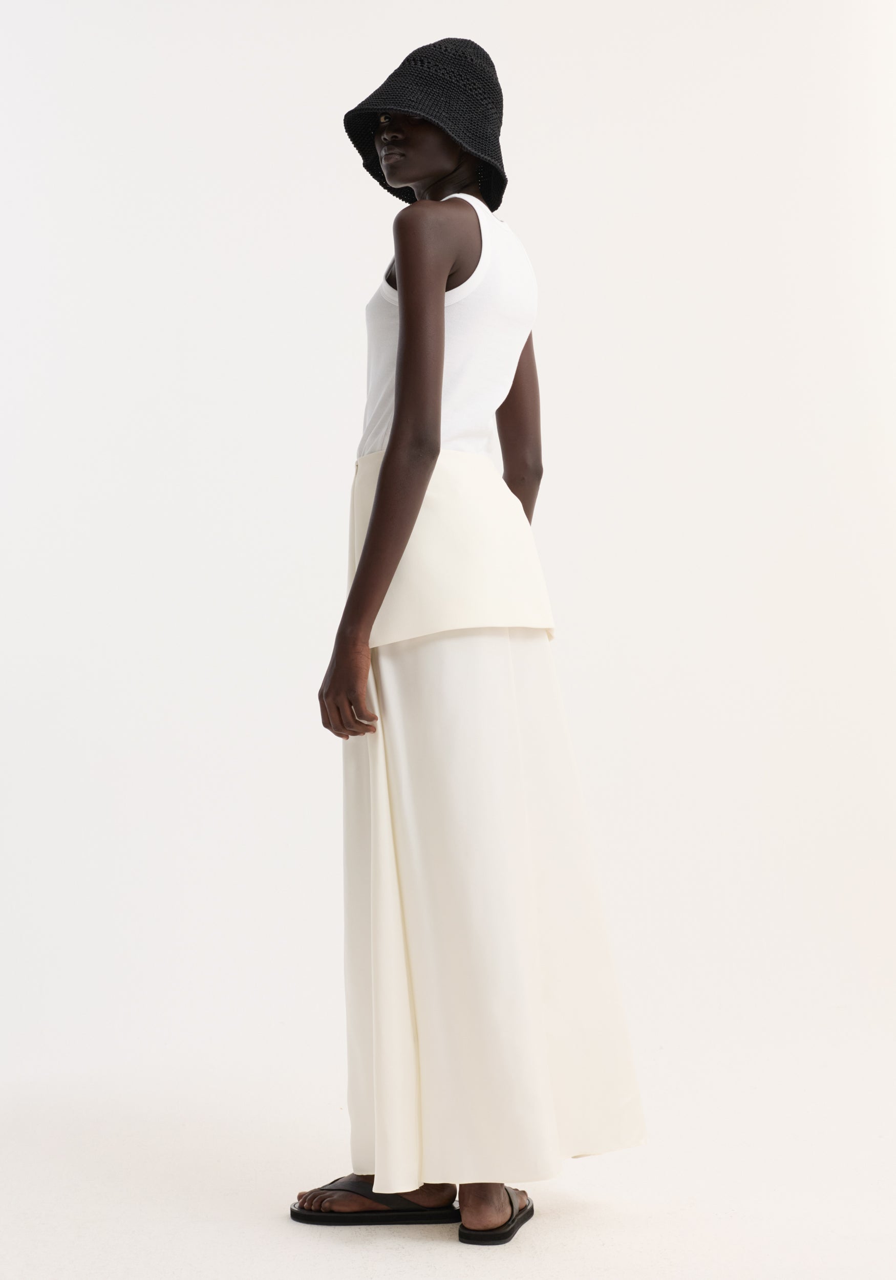 Integrated fluid silk skirt | cream