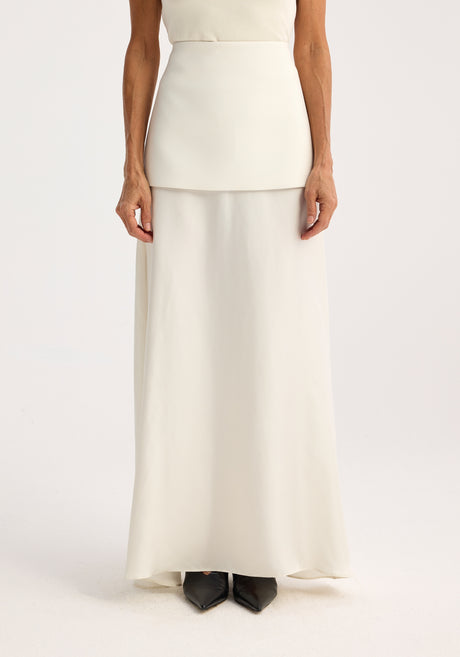 Skirt with integrated fluid silk part | cream