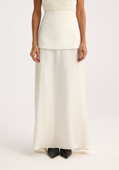 Integrated fluid silk skirt | cream