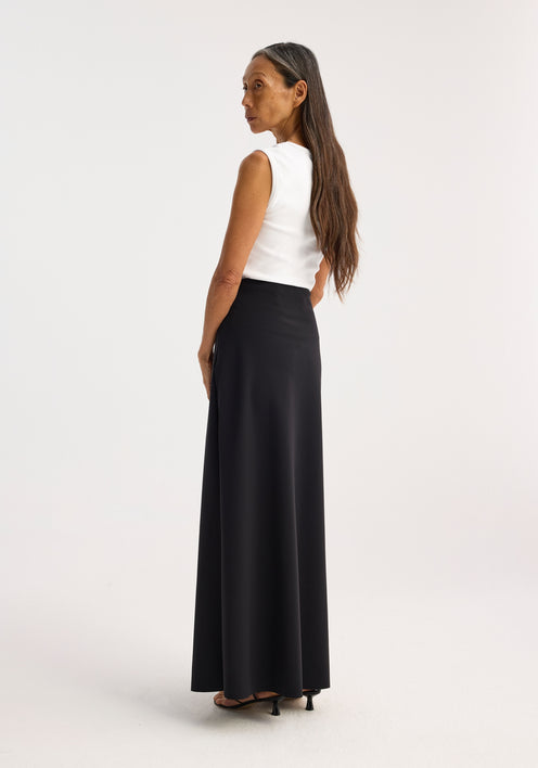 Minimal high waist scuba skirt | black