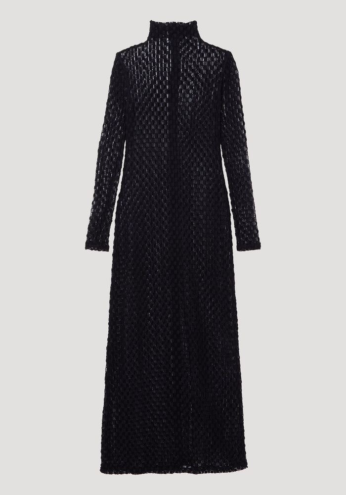 Geometrical lace dress | black