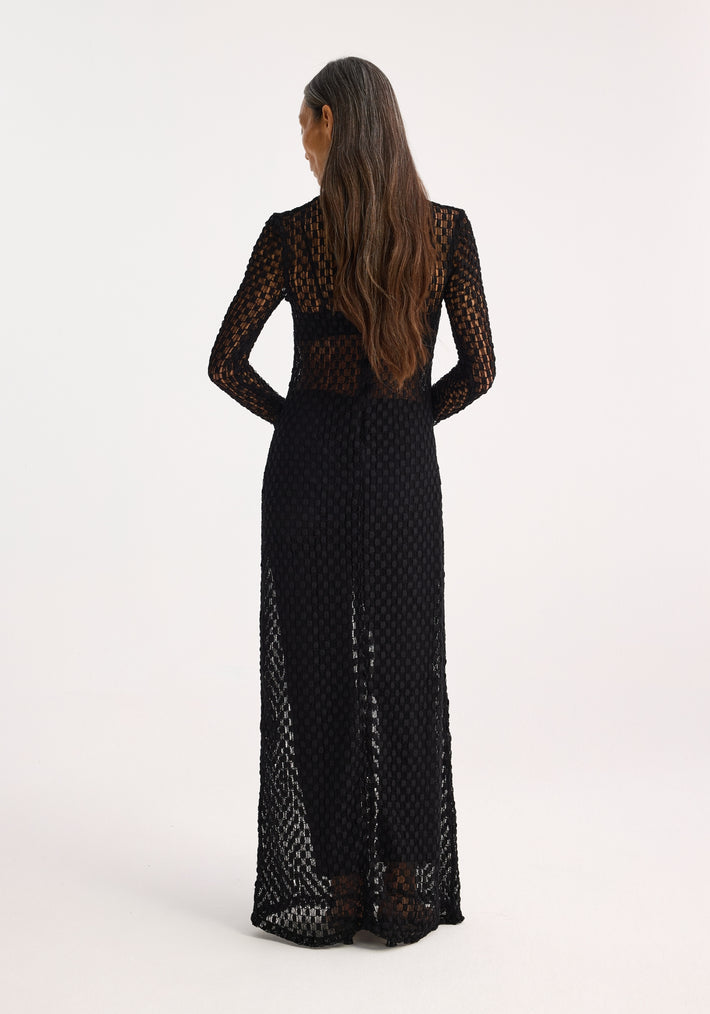 Geometrical lace dress | black