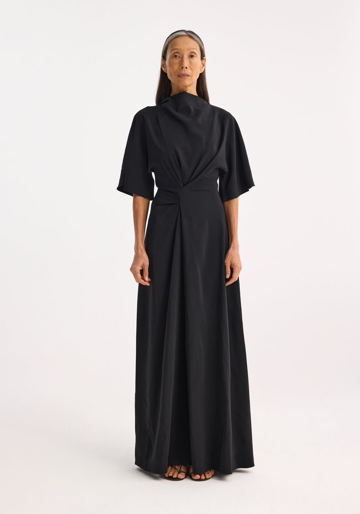 Integrated twisted knot dress | black