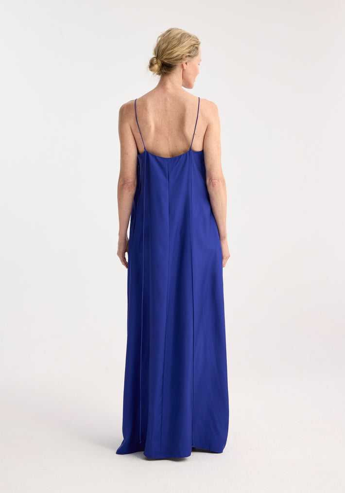 Silk strap dress | electric blue