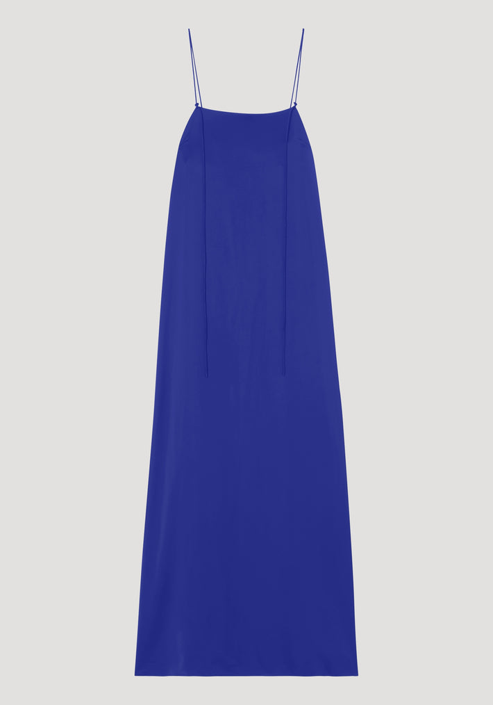 Silk strap dress | electric blue