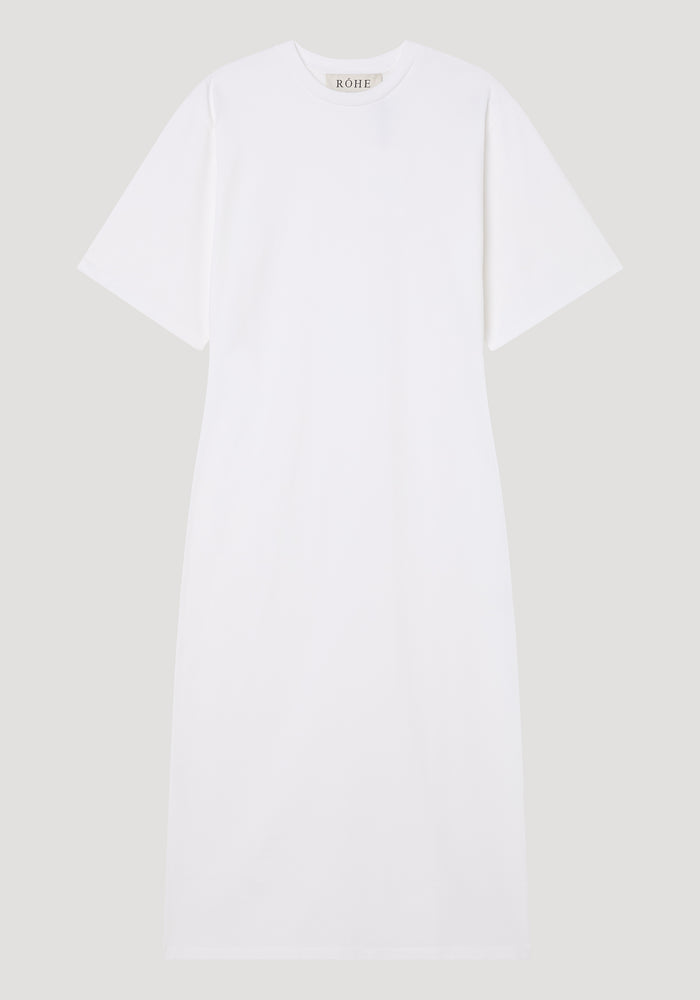 Jersey fitted t-shirt dress | optic white