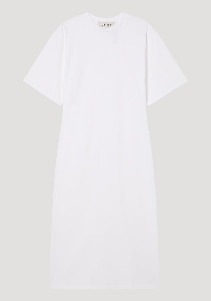 Jersey fitted t-shirt dress | optic white