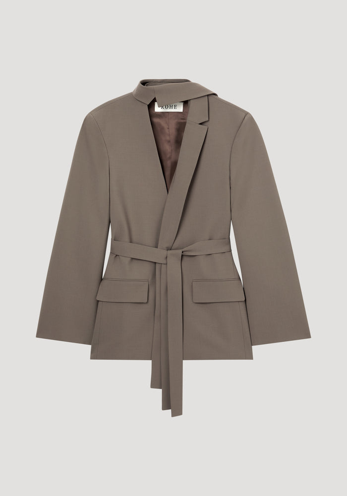 Deconstructed belted blazer | taupe