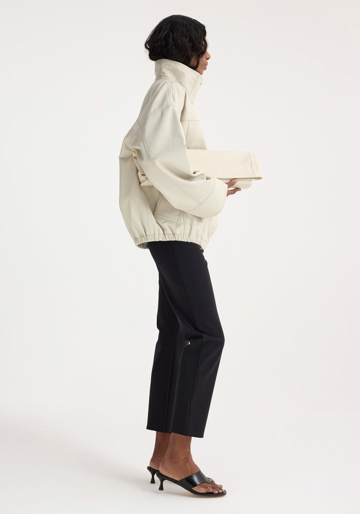 Reinvented leather jacket | chalk