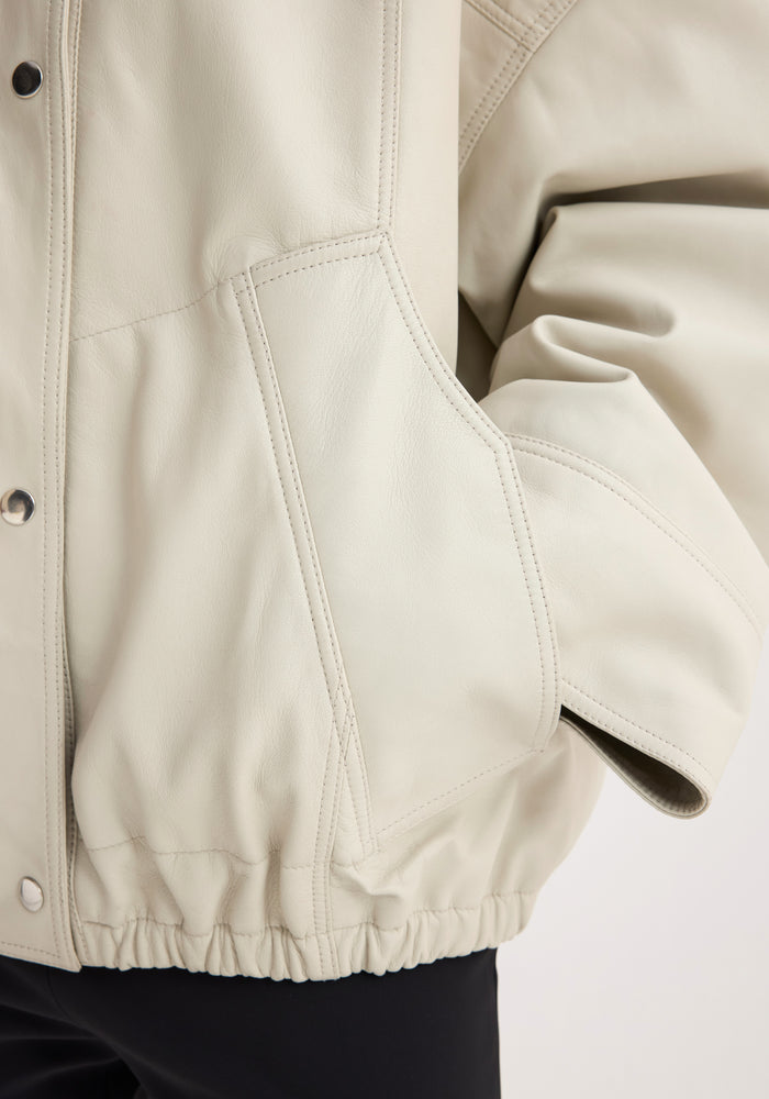 Reinvented leather jacket | chalk