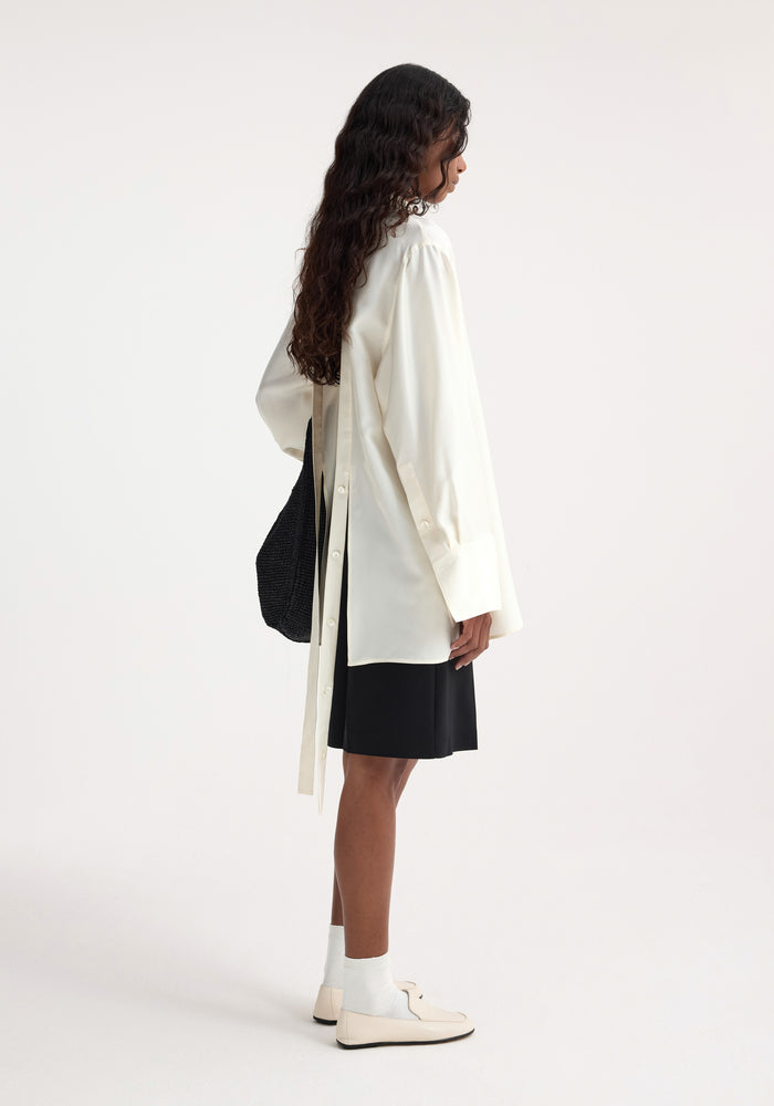 Deconstructed silk shirt | cream