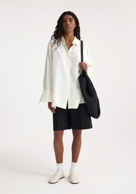 Deconstructed silk shirt | cream