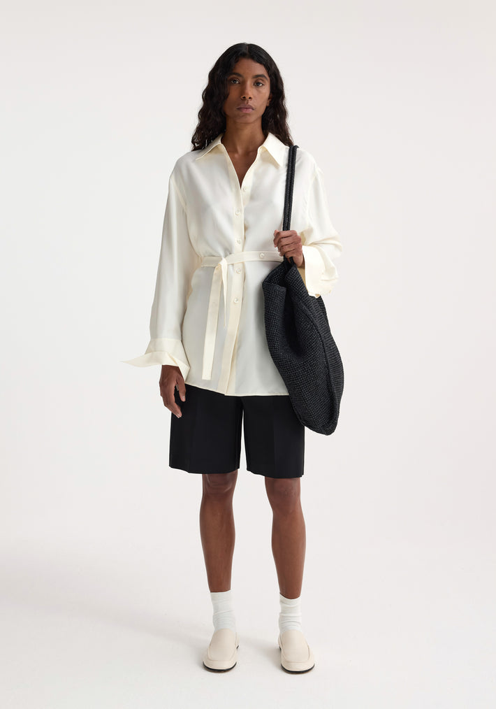 Deconstructed silk shirt | cream