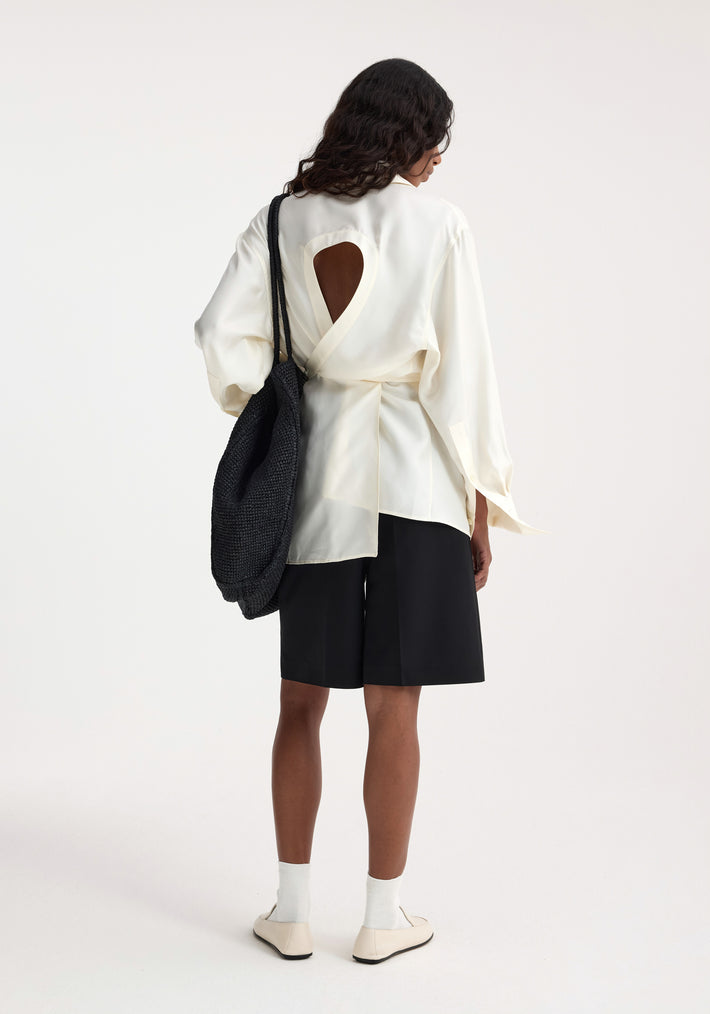 Deconstructed silk shirt | cream