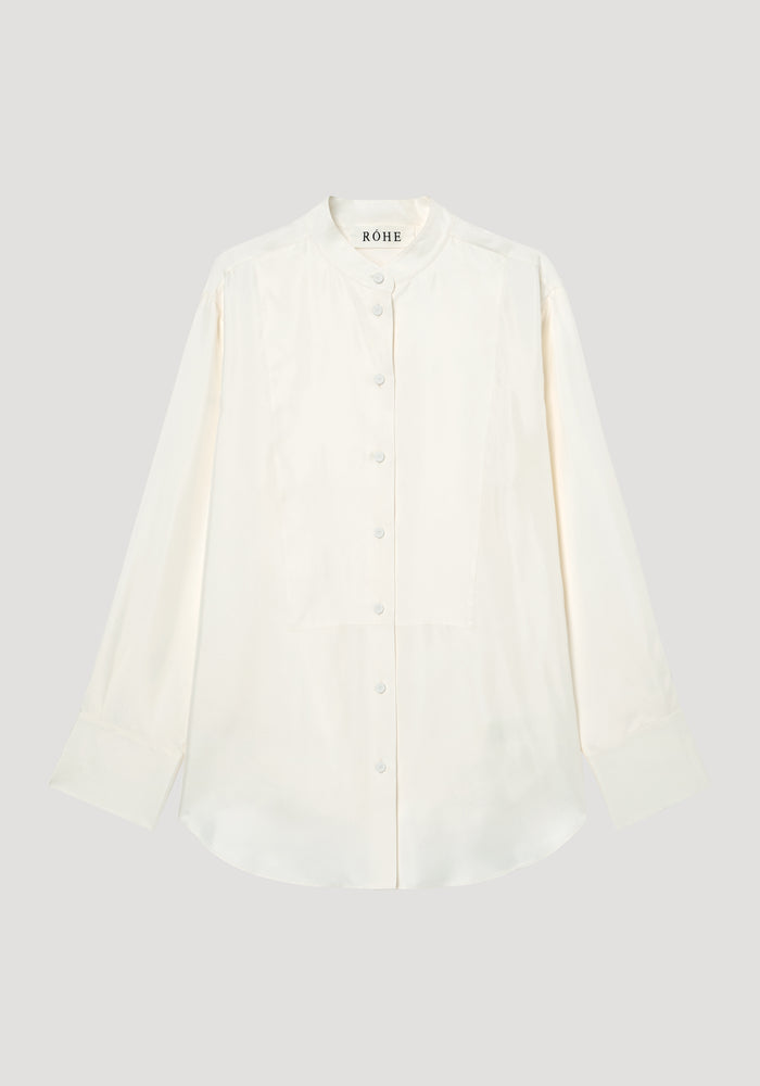 Silk tuxedo shirt | cream