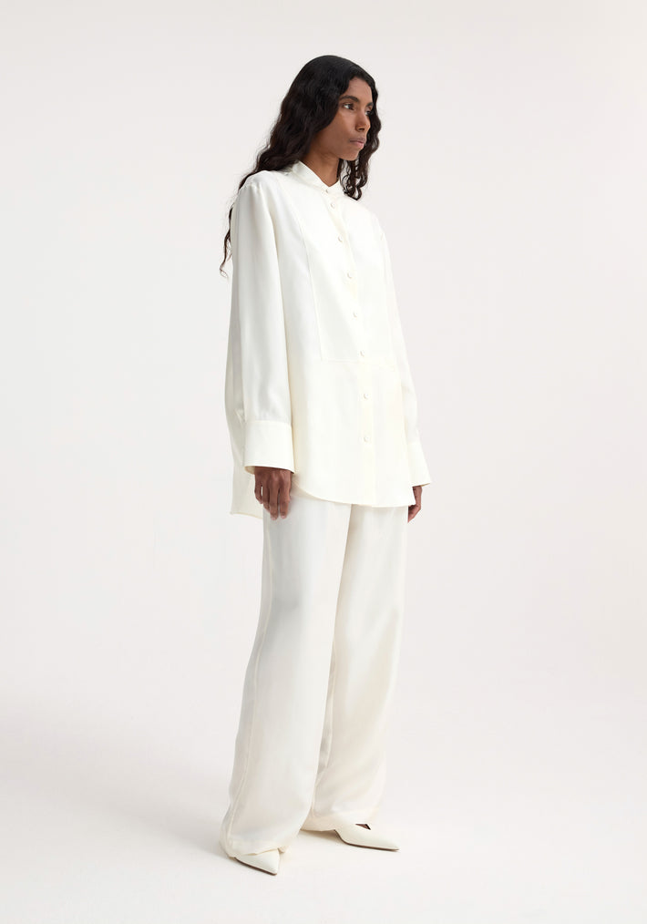 Silk tuxedo shirt | cream